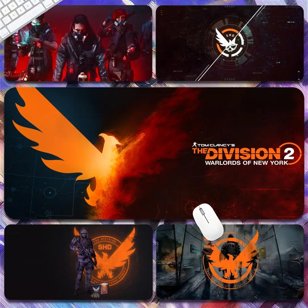 Tom Clancy's The Division 2 Mouse Pad Tapetes de Mesa Teclado, Borracha Kawaii, Tapete de Mesa Antiderrapante, XXL,90x40cm