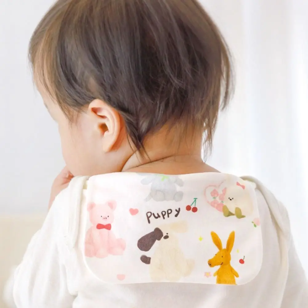 

2Pcs/Set Baby Care Baby Pad Back Towel Cartoon Burp Cloth Baby Sweat Towel Sweat-absorbent Cotton Infant Face Towel Feeding Time