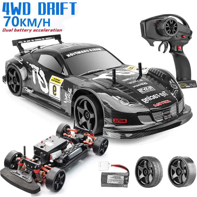 1:10 4WD 70KM/H High Speed Drift RC Car Shock Absorber Anti-collision Off-road Racing Remote Control Car Toys for Children Gifts