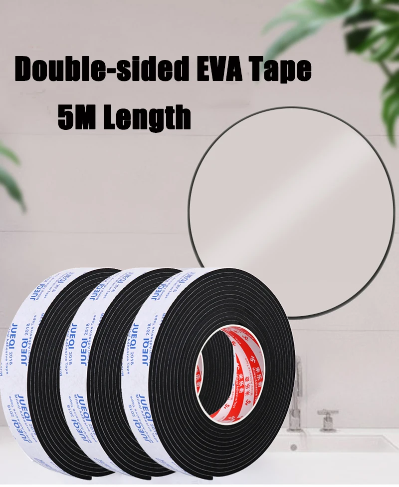 5M Double-sided EVA Tape Strong Foam Adhesive Tape Cushioning Sound Insulation Sealed Door Window Windproof Adhesive Strips