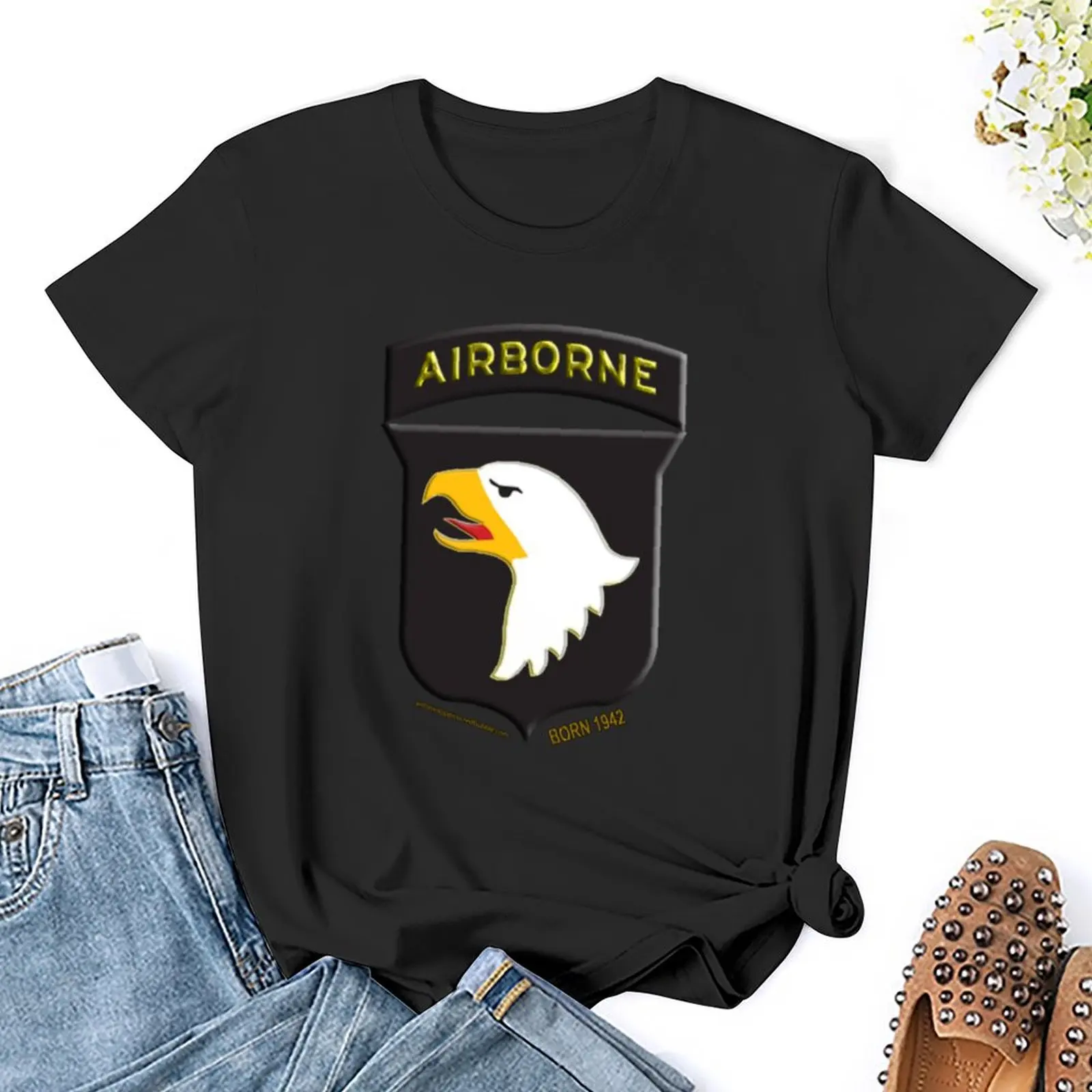 Camiseta Airborne para mujer, ropa hippie, camisetas gráficas, top de verano