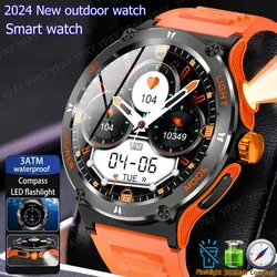 New outdoor 3ATM waterproof smartwatch 1.53-inch Compass flashlight Bluetooth Talk 500Mah battery smartwatch for Android iOS