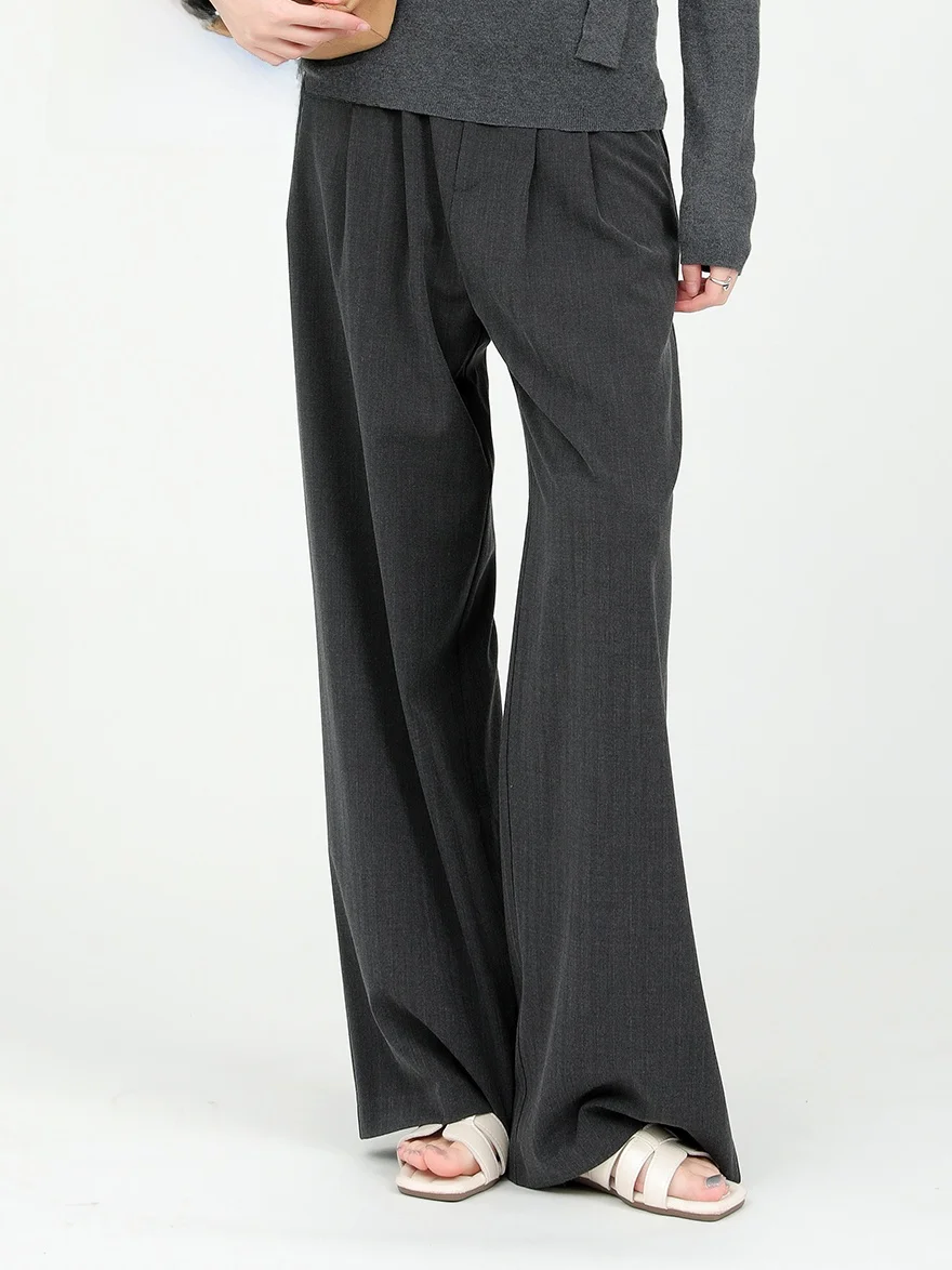 

Женские брюки Ele с высокой талией, прямые, широкие, универсальные, повседневные, для работы, весна 2026