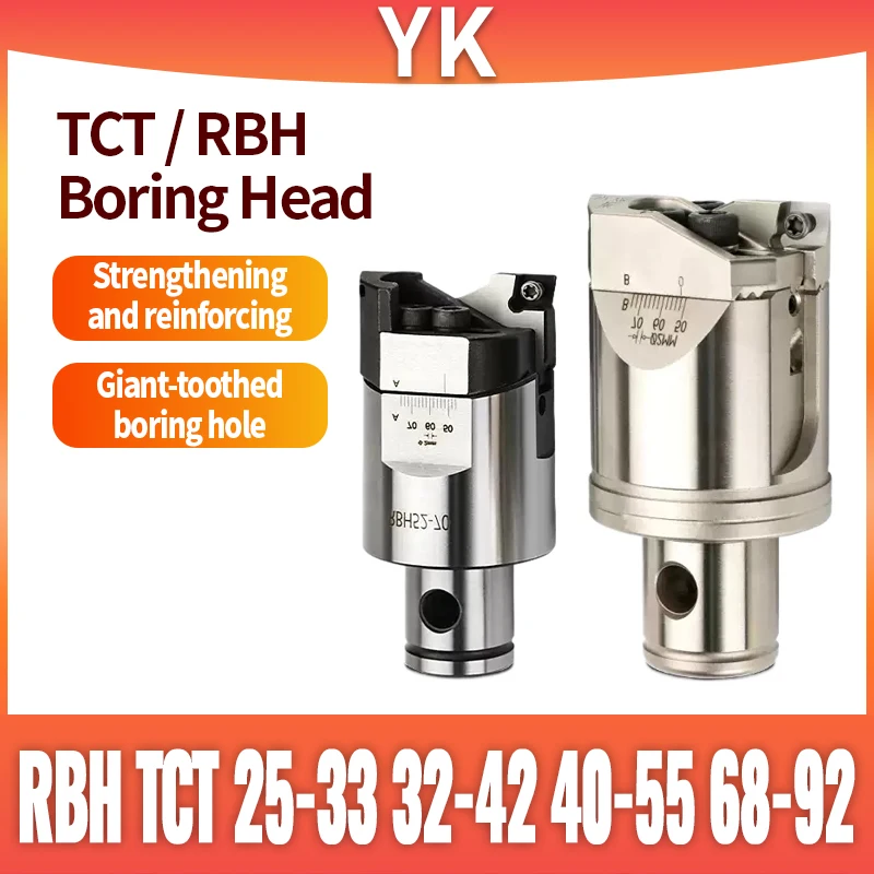 Cabezal de mandrinado de doble filo RBH TCT 25-33 32-42 40-55 68-92, herramienta de mandrinado de doble filo ajustable BT30 BT40 LBK