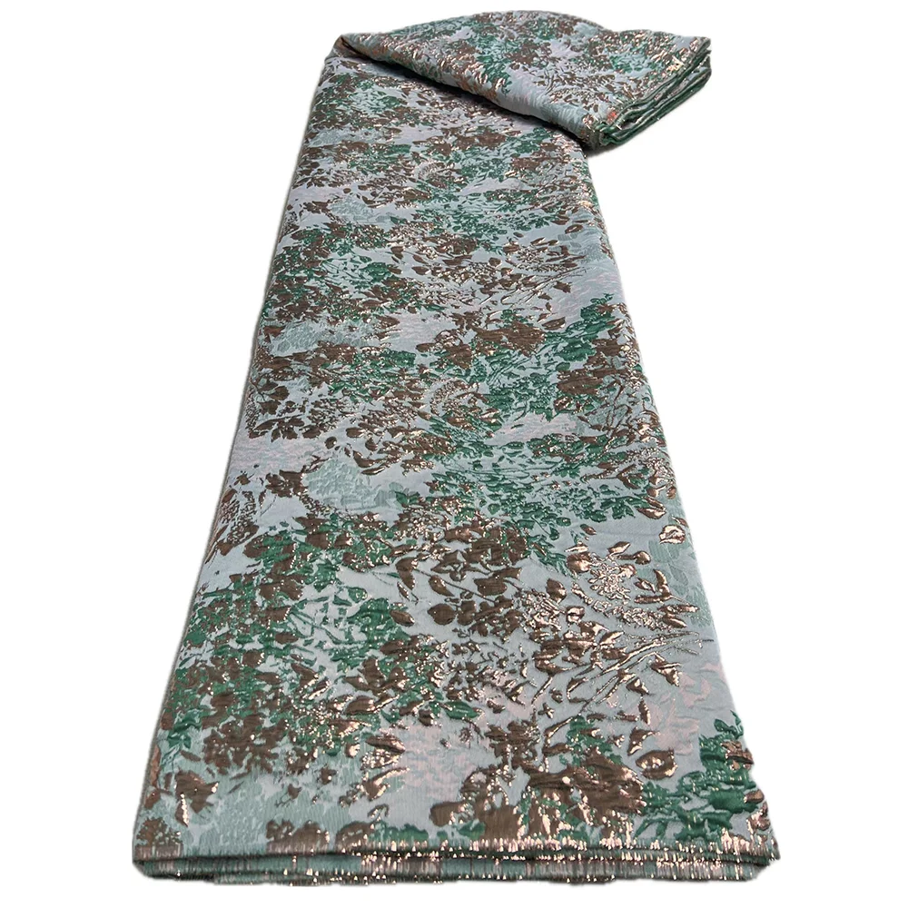 

French Brocade Jacquard Tulle Lace Fabric 2025 High Quality African Gilding Satin Lace Fabric For Women Wedding Dress Sew