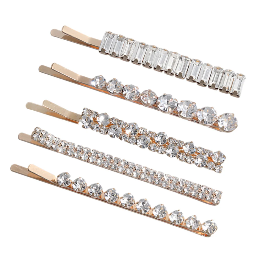 Pinces à cheveux en strass pour femmes, 5 pièces, accessoires pour cheveux, épingle à cheveux en cristal, Barrette, fête de mariage, bal, accessoires de coiffure