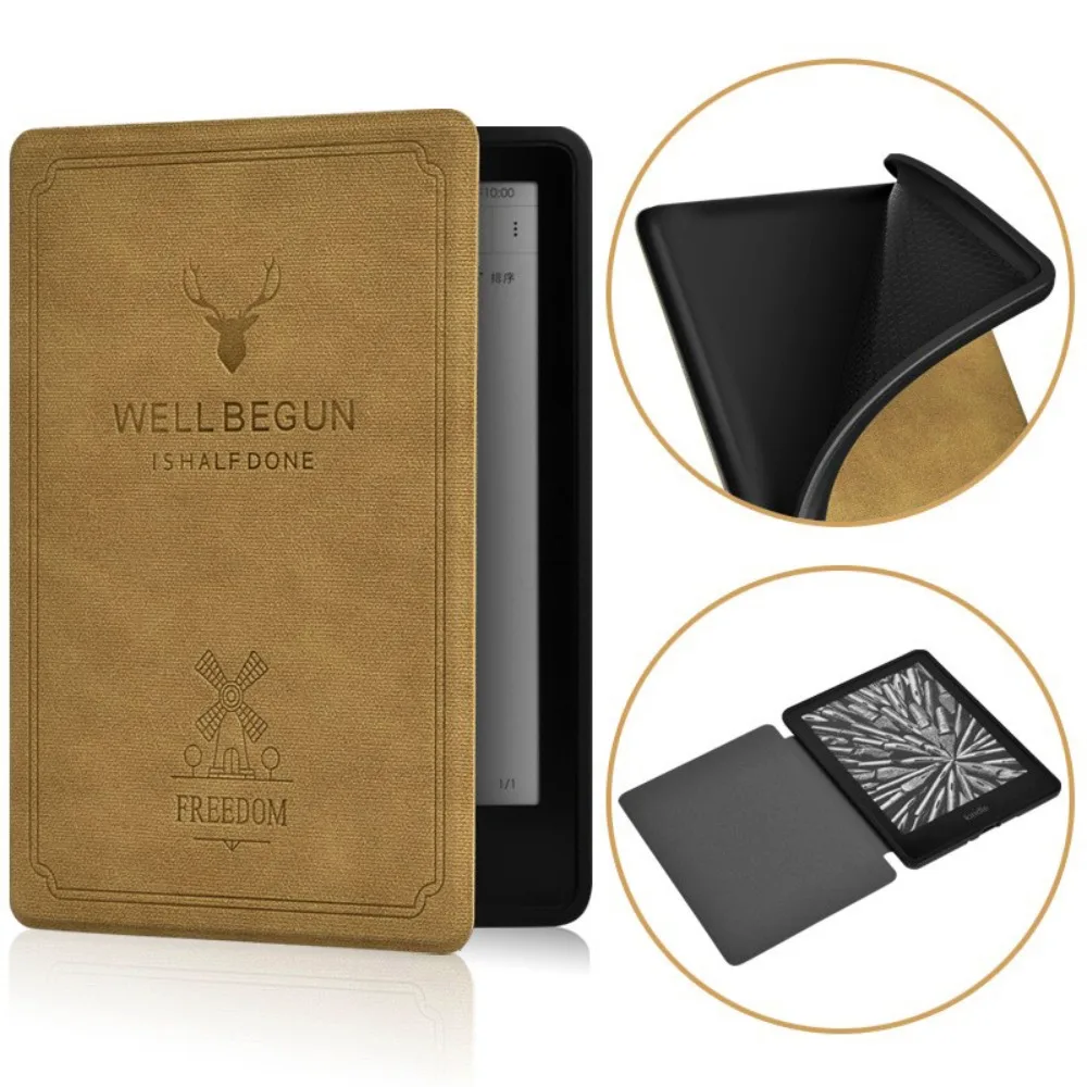 

Auto Sleep/Wake Colorsoft Cover PU Leather SA568B KPW6 Protective Shell Soft for Kindle Paperwhite 2024 12th Generation 7 inch