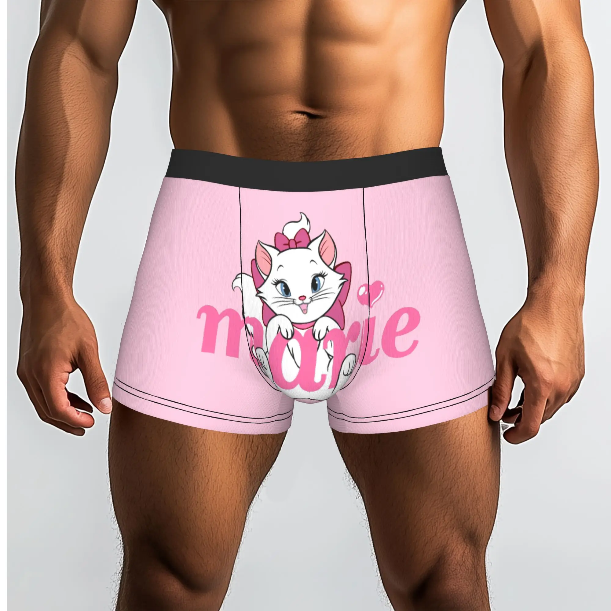 Custom M-Marie Cat Cartoon Boxers Shorts Men Cat Manga Briefs Underwear Novelty Underpants