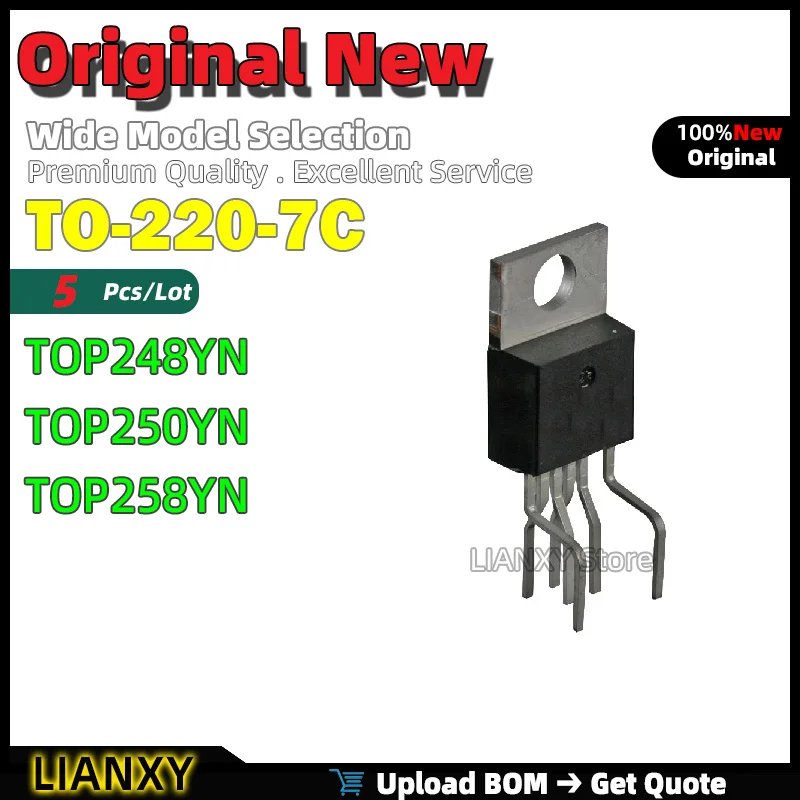 5pcs TO-220-7C TOP248YN TOP250YN TOP258YN Switching Power Supply ICs New Original