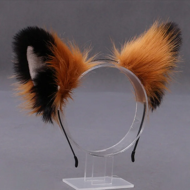 

New Creative Faux Fox Fur Cat Ears Hairpin Hair Hoop Accessory Halloween Christmas Party Festival Lolita Cosplay Costume Gift
