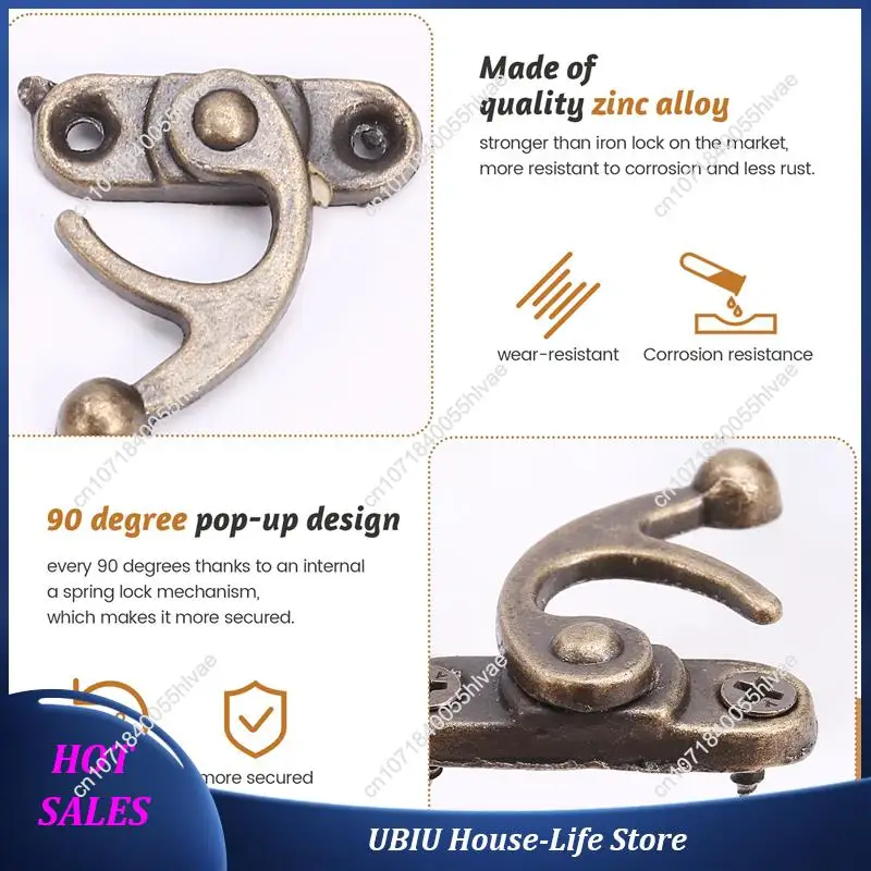 

20PCS Bronze Tone Antique Right Latch Hook Hasp Horn Lock Wood Jewelry Box Latch Hook Clasp-Best Selling
