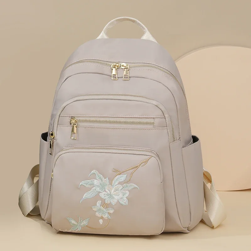 

Solid String Fashion Backpacks High Capacity Nylon 2024 Hot Sale Versatile Embroidery Women's Bags Mochila Mujer Mochila