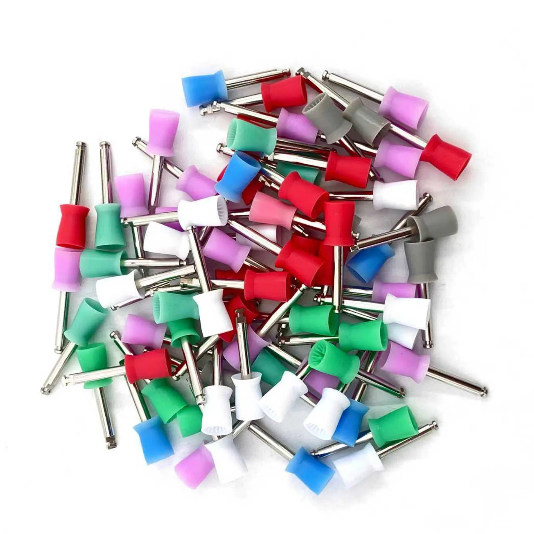 

100 шт. стоматологических полировочных чашечек, цветные резиновые щетки-полировщики для низкоскоростных наконечников, материалы для зуботехнических лабораторий