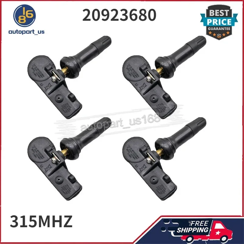 4Pcs TPMS Tire Pressure Sensor 315MHz 20923680 13586335 For Buick Regal Cadillac CTS Chevy HHR GMC Acadia Pontiac G3 Saturn Aura