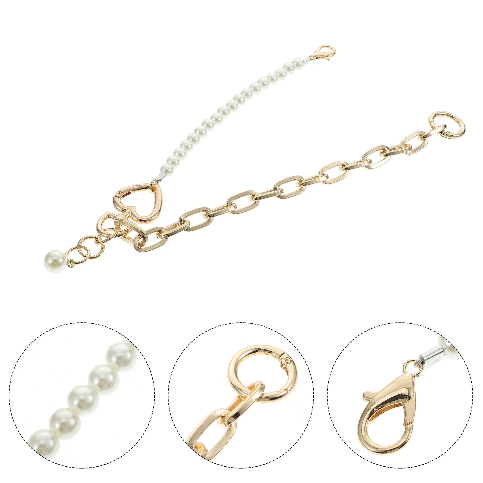 

2Pcs Purse Chain Replacement Pearl Bead Handle Chain Women Purse Chains Well Polished Smooth Surface Safe Reliable