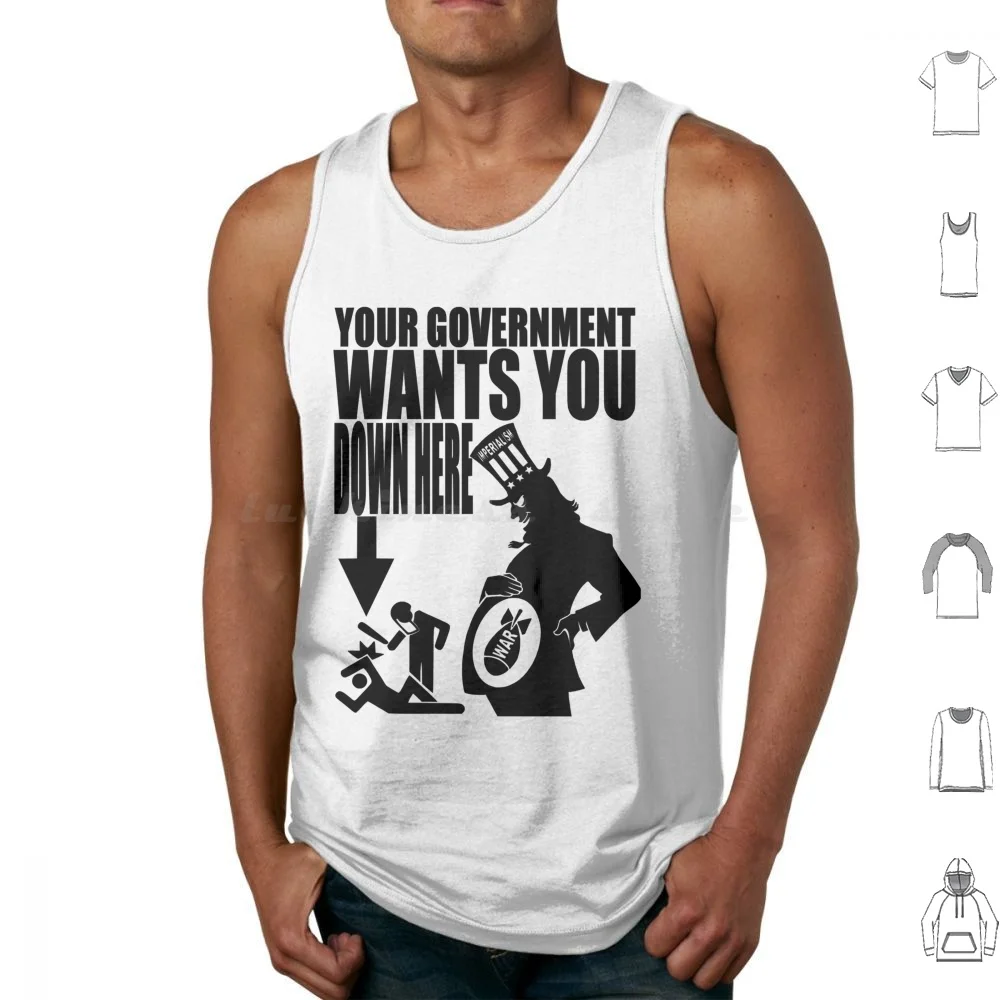 Your Government Tank Tops Print Cotton Subversive Anti Police Brutality Society Facist Dictator Rebel Anon