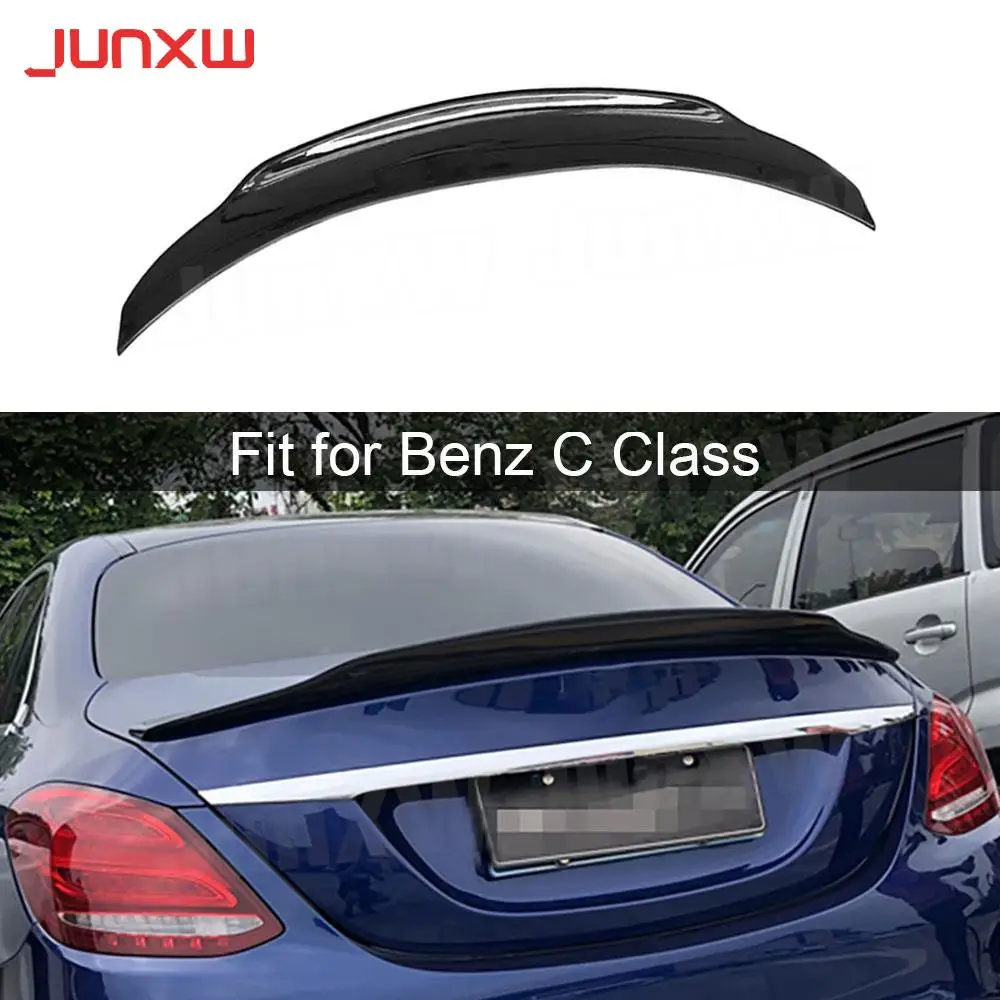 

ABS Gloss Black Carbon Look Rear Spoiler for Benz C Class W205 C63 AMG Sedan 2015-2021 Rear Trunk Boot Wing Spoiler