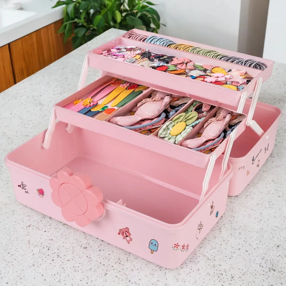 Cute Multi-layer Rope Headband Display Rack Organizer for Childrens Hair Accessories - Adorable Girl Jewelry Box  in  ds