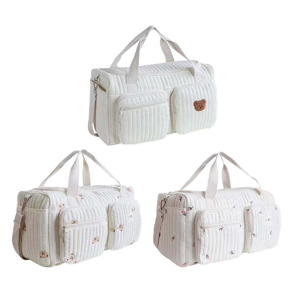 

Стеганая сумка для детских подгузников, большая вместительная детская сумка, сумка для выходных для больниц и поездок на выходные