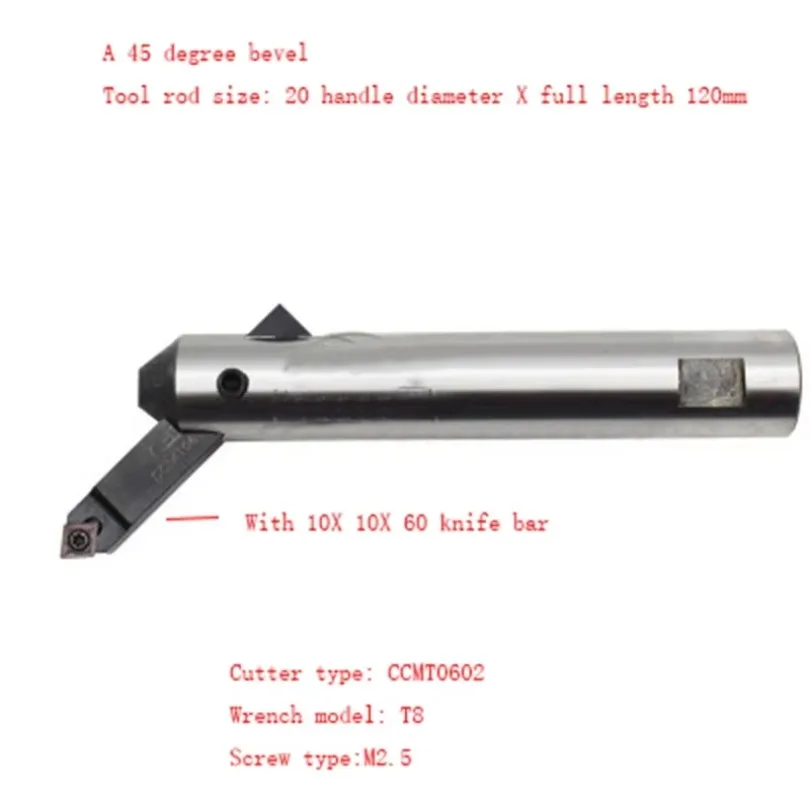 45 ° Milling Machine Boring Machine 20*120 Handle Drilling Machine Boring Tool Shank Adjustable Honing Tool Rod