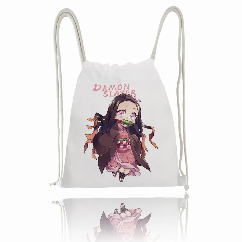 Anime Demon Slayer borsa Con coulisse Anime periferiche sacchetti regalo Comic Con Party Storage Bags Cartoon zaino di grande capacità regali