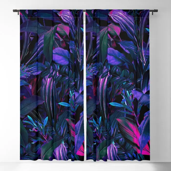 Future Garden Tropical Night Blackout Curtains 3D Print Window Curtains For Bedroom Living Room Decor Window Treatments