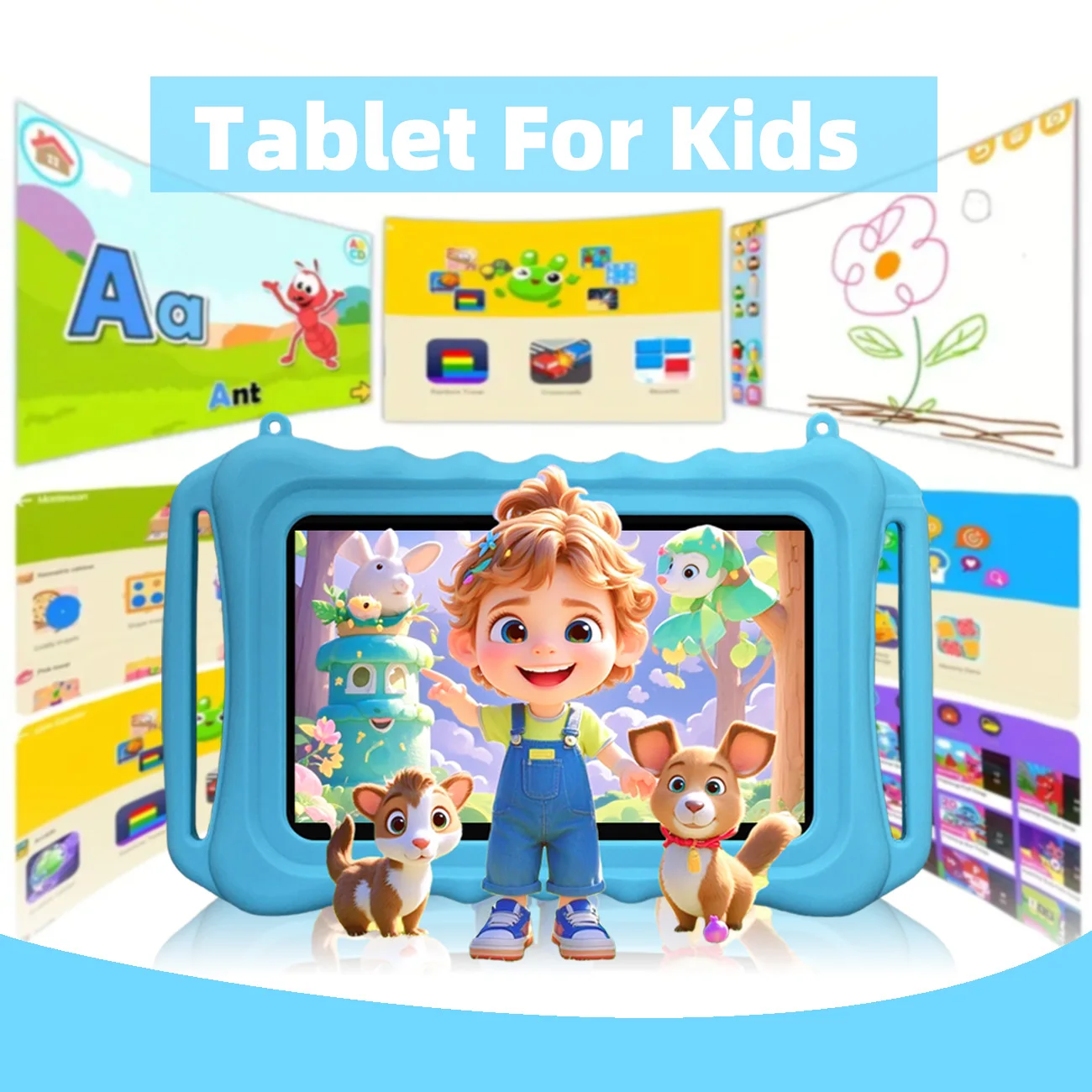 Adorable Cartoon  7 inch Kids Tablet - Android Learning Tablet with Parental Controls | Perfect Birthday Gift for Children