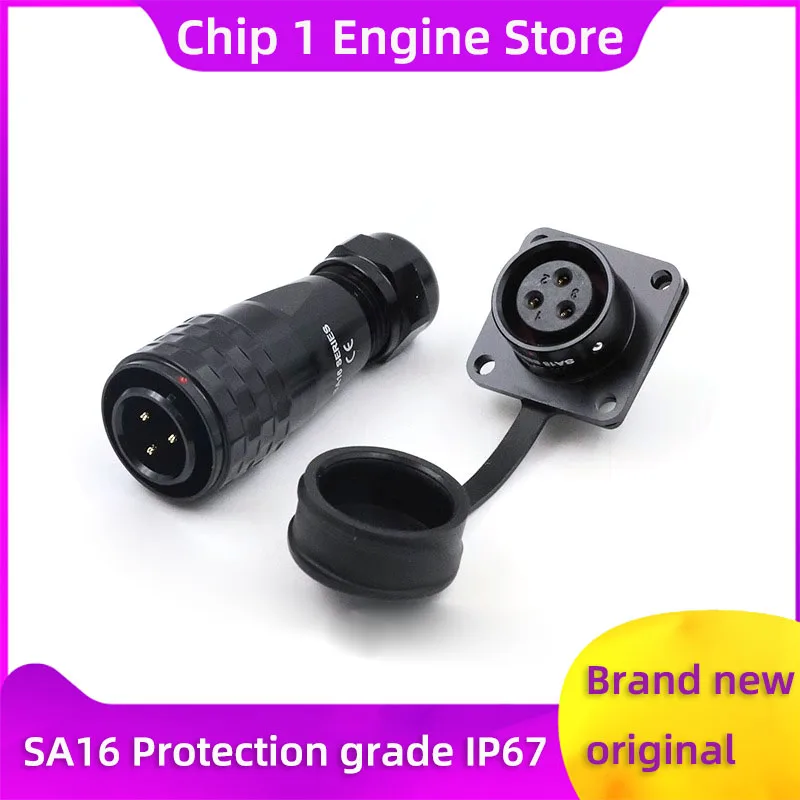 Für WEIPU Aviation Stecker Quadratische Flansch Buchse SA16 2/3/4/5/7/9/10pin IP67 Industrielle Wasserdichte Strom Anschlüsse Männlich & Weiblich