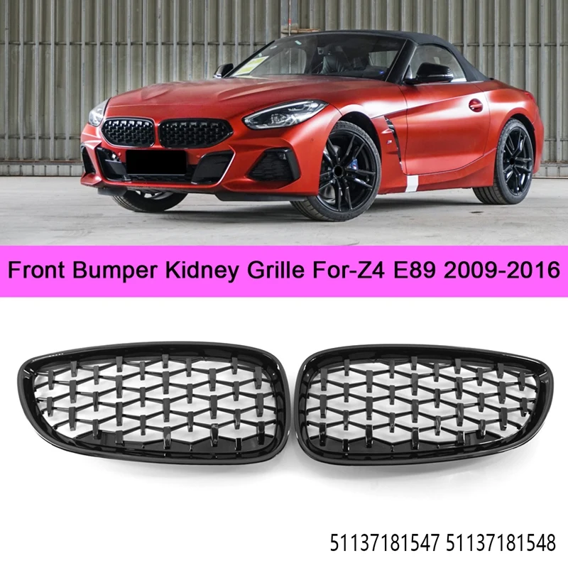 

2Pcs Front Bumper Kidney Grille Racing Grills For-BMW Z4 E89 2009-2016 51137181547 51137181548