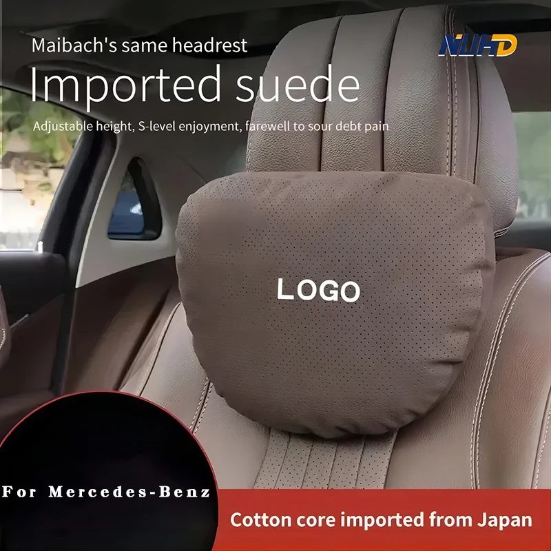 

Suede Car Headrest Neck Support Seat Lumbar cushion Soft Neck Pillow Interior For Maybach S Class S400 S450 S480 S500 S580 S600