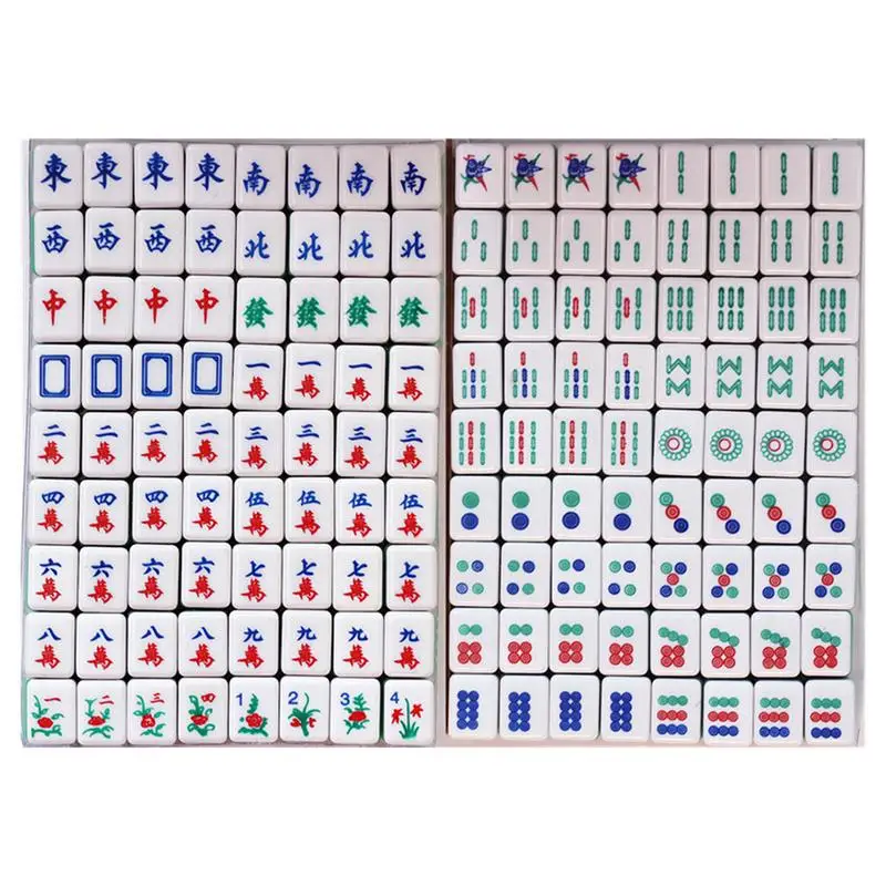 Portable Mini Travel Mahjong Board Game Sets Elaborately Crafted Convenient Mahjong Game for Travel Home Party Family Gathering