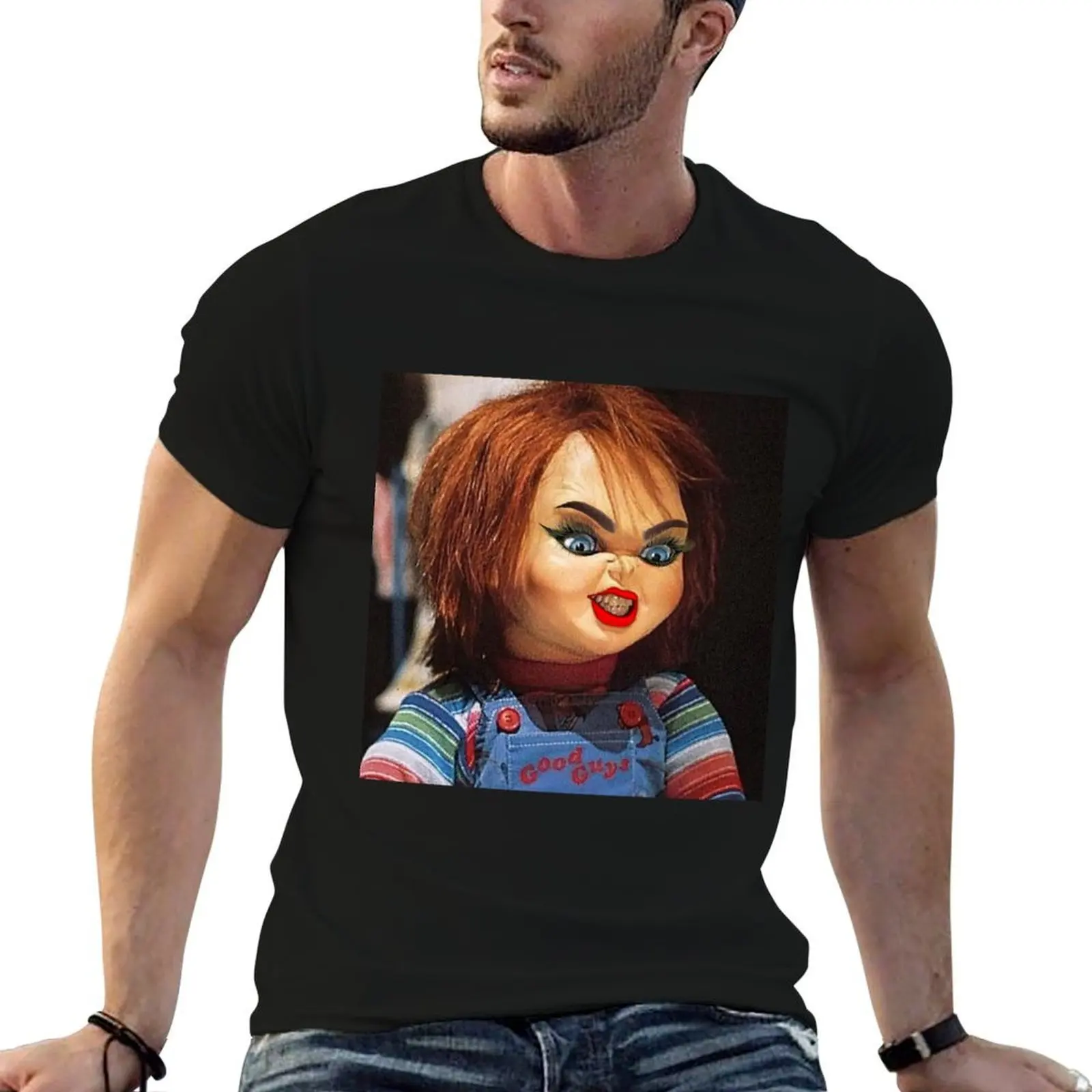 Chucky with makeup T-Shirt t shirts cotton 100% t shirt man casual cotton t shirt pack T-shirt