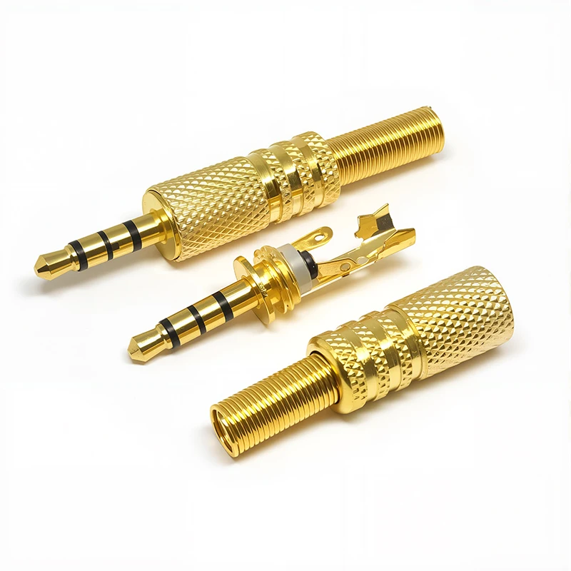 Silvery/Gold Metal 3.5mm Headphone Plug Earphone Jack Adapter 2Pole 3Pole 4Pole Mono Stereo Audio Plug 3.5mm Male Plugs