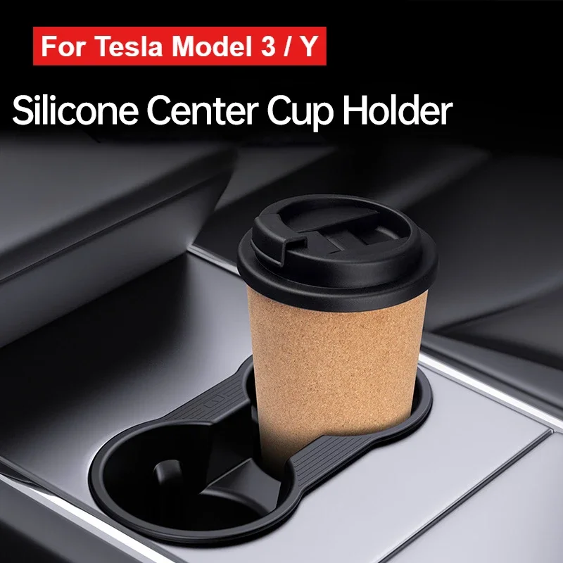 

For Tesla Model 3+ Highland Model Y Model 3 Car Center Console Silicone Cup Holder Water Cup Limiter Fixed Non-slip Accessories