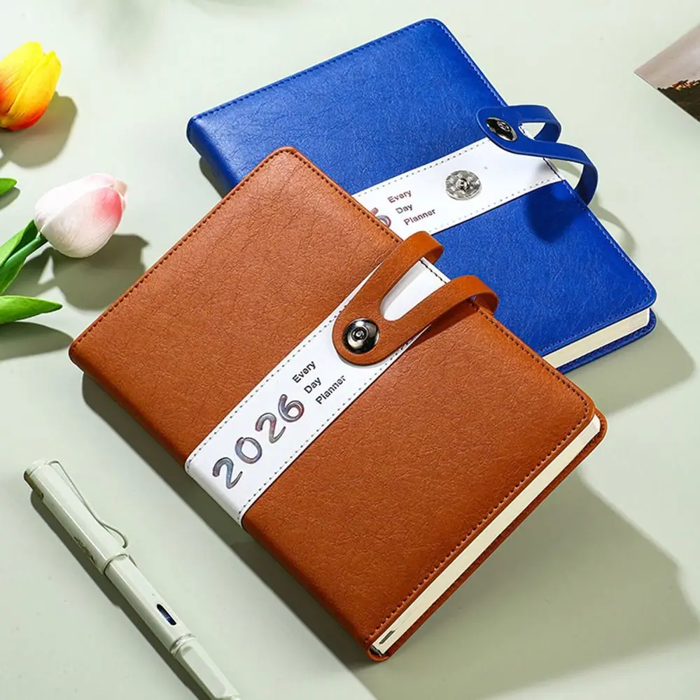 English 2026 Schedule Planner Notepad Wear-resistant 12 Months To-do List Notebook Simple Bookmark Diary Writing Pads