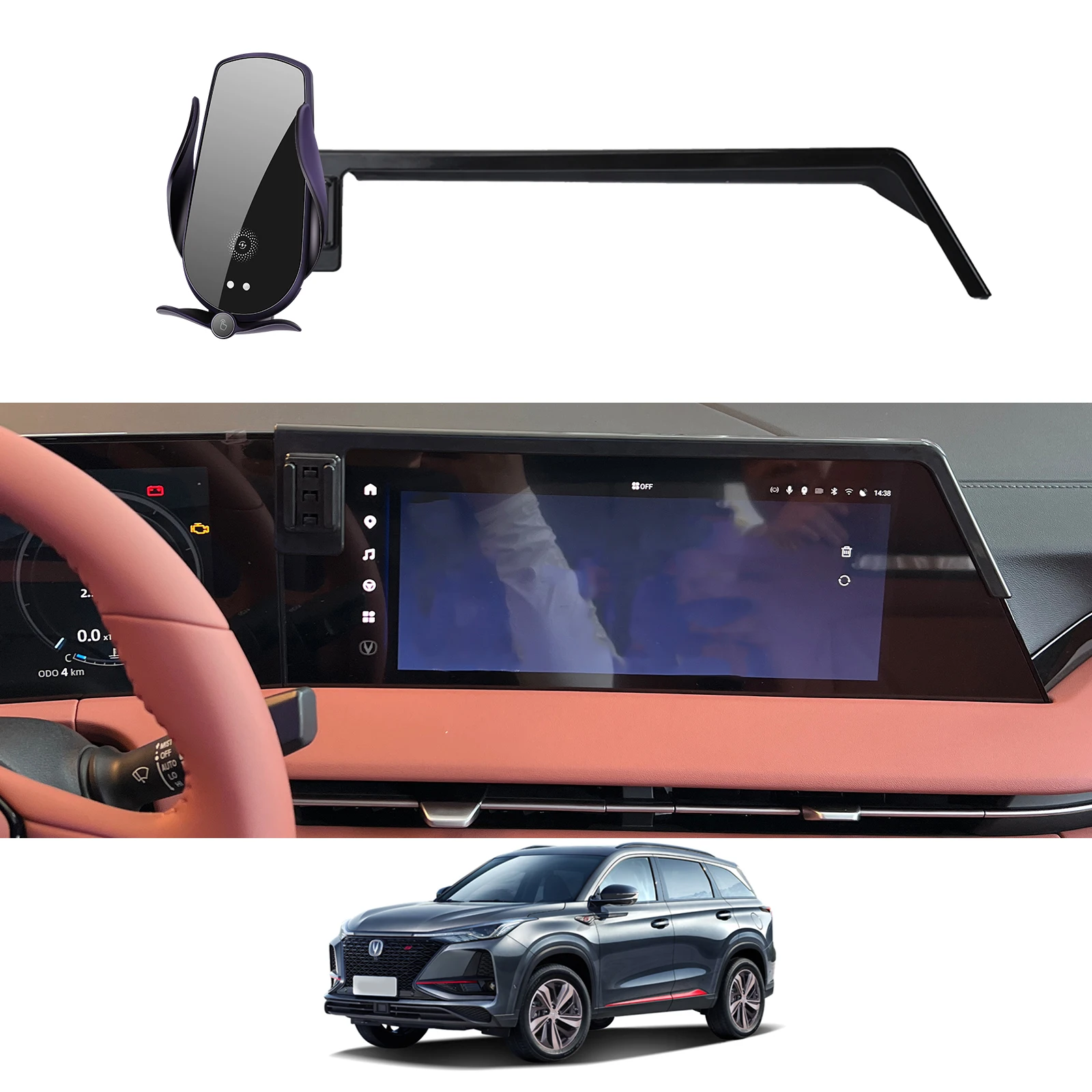 

for Changan CS75 PLUS 2022 2023 2024 Phone Holder Screen Fixed Navigation Bracket Base Wireless Charging Accessories