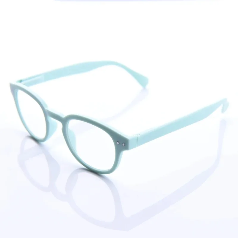 Trendige und modische Presbyopie-Brille mit Federscharnierbeinen, rundem Rahmen und HD-Gläsern, Dioptrien 0 bis +4,0 – Detail 12