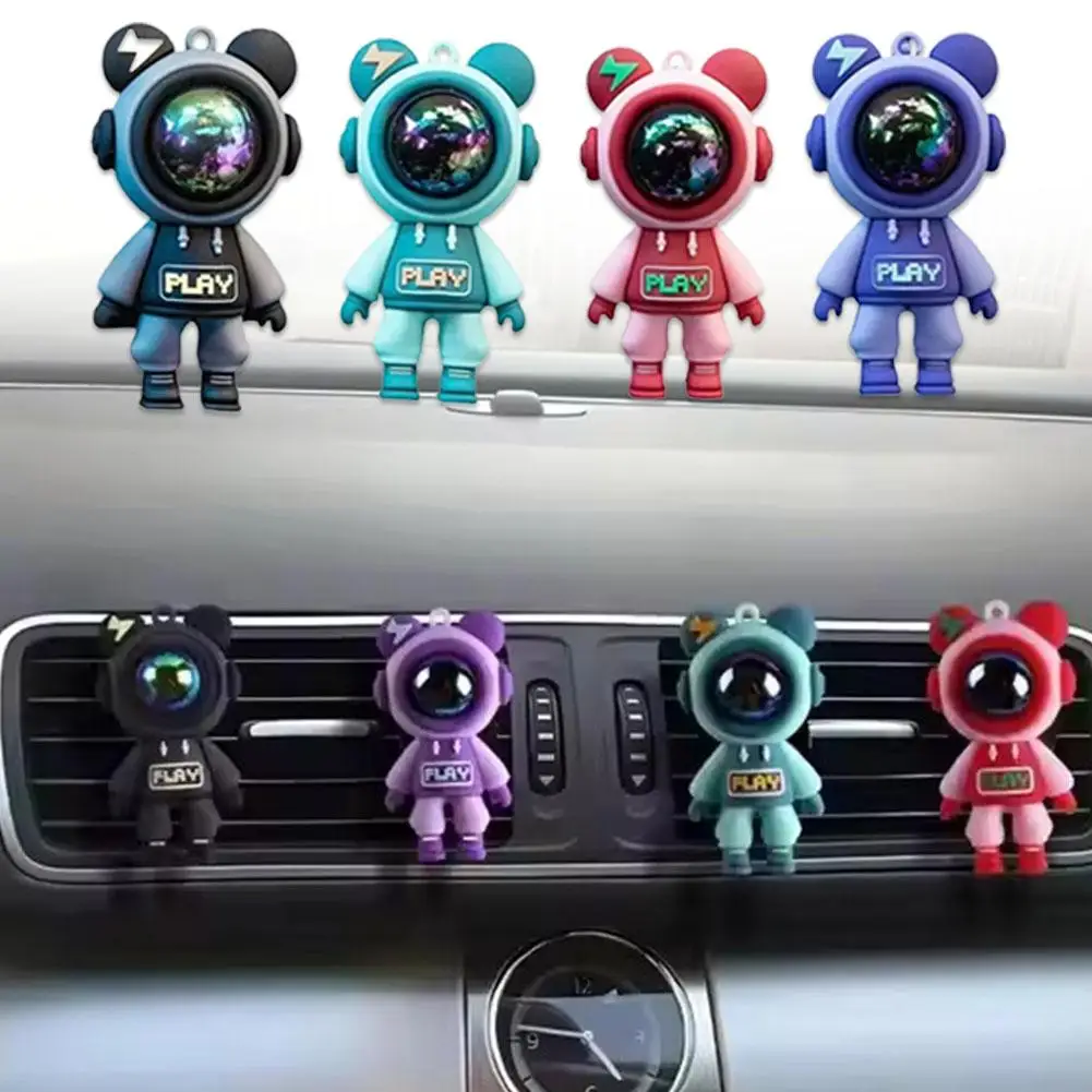 جديد سيارة منفذ الهواء العطور كليب الكرتون رائد الفضاء معطّر الهواء تكييف منفذ الهواء الروائح ديكور السيارات الداخلي #2