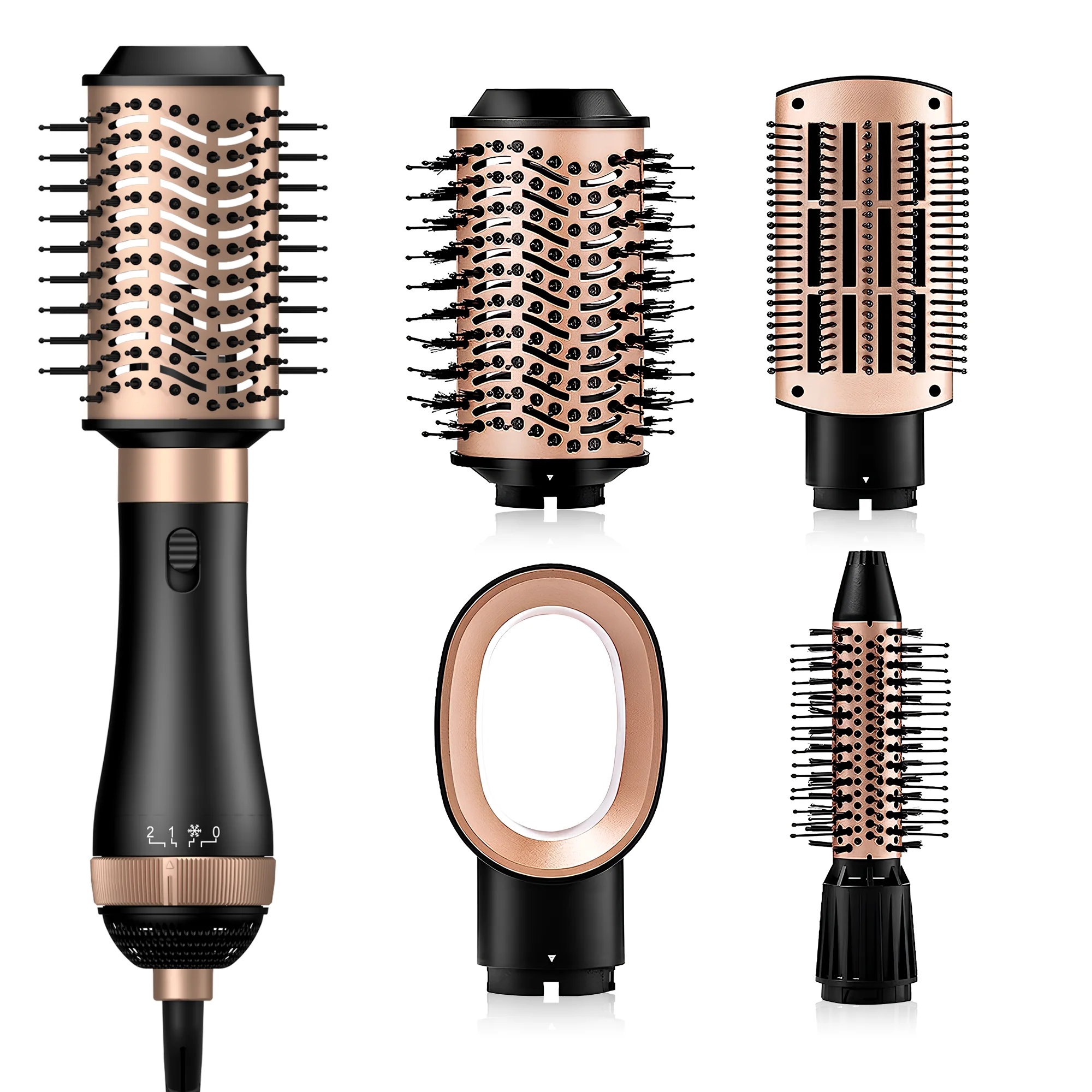 4 In 1 Hair Dryer Brush Volumizer Styler Detachable Blow Dryer Hot Air Styling Brush Negative Ion Hair Curler Air Curling Brush