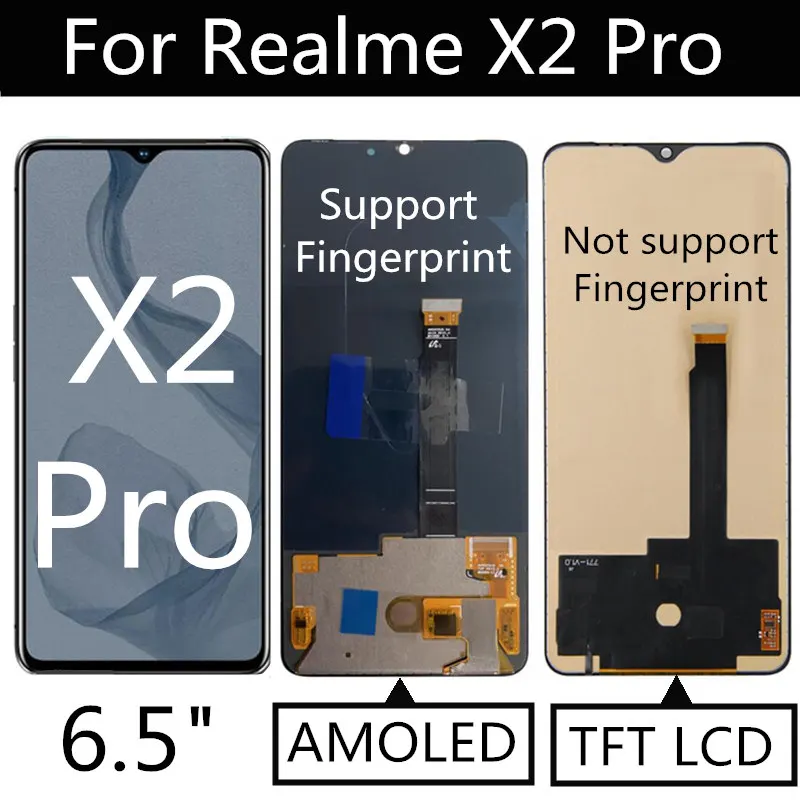 6.5  For Realme X2 Pro RMX1931 LCD Display Touch Screen Digitizer Assembly For OPPO RENO ACE PCLM10 LCD