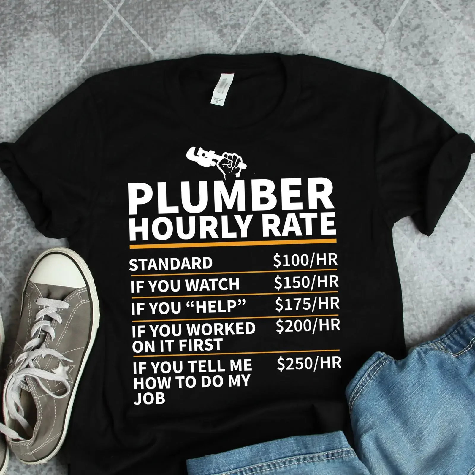 Plumber Hourly Rate T Shirt s Plumbing Coworker vintage Washed Top For Everyday Wear homme Soft Slightly streetwear Stylish