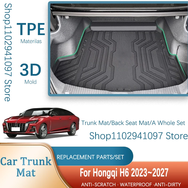 

Car Rear Trunk Mats For Hongqi H6 2023 2024 2025 2026 2027 Waterproof Carpets Storage Pad Cargo Liner Cover Mud Auto Accessories