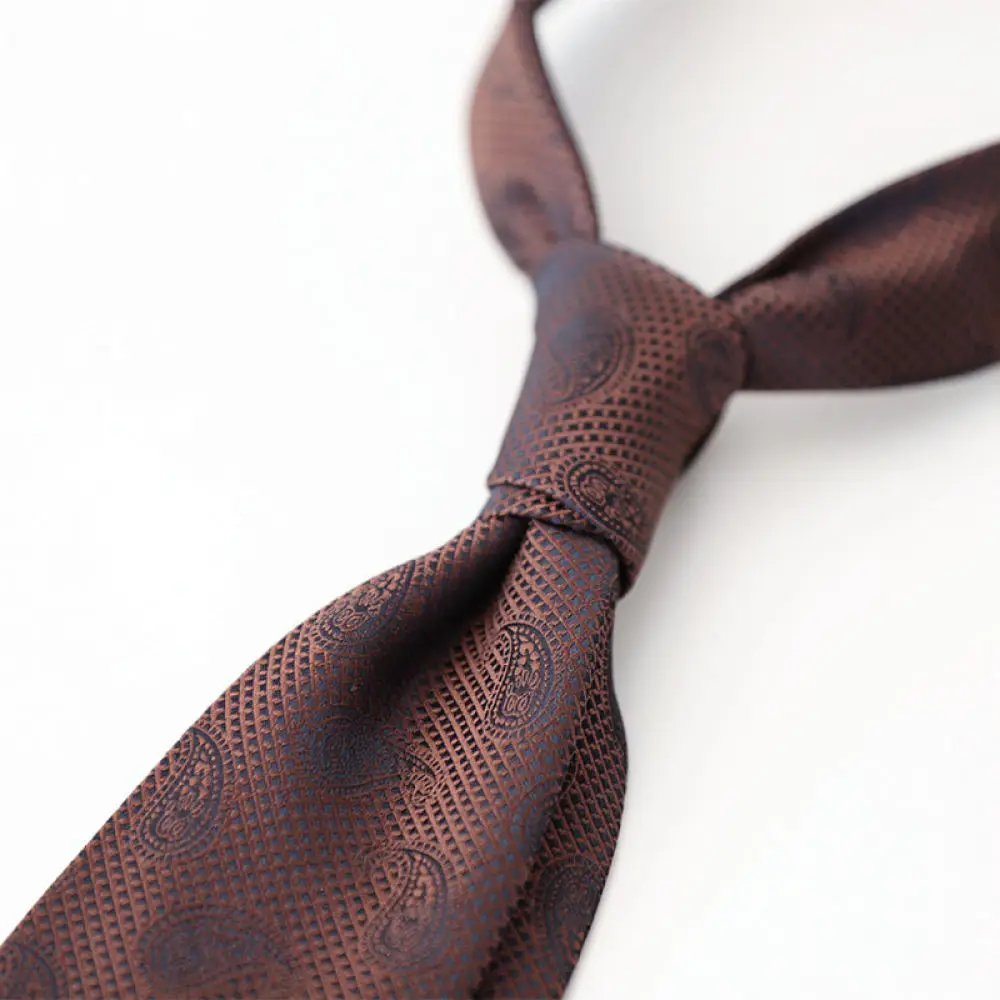 Elegant Mens Tie Business Formal Neckwear 8cm Width Polyester Jacquard Fabric Classic Style For Wedding Party Office Suit