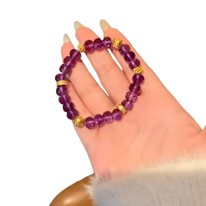 

Lucky transfer beads purple bracelet women light luxury temperament versatile bracelet women