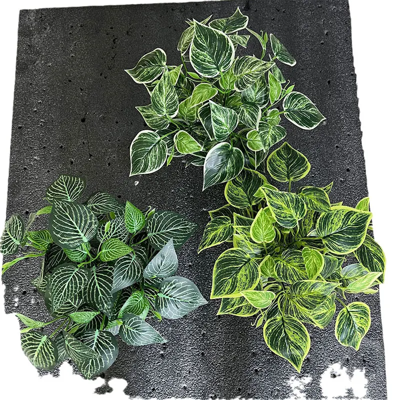 35 cm 7 Gabeln Künstliche Pflanzen Gefälschte Blatt Pflanze Wand Kunststoff Scindapsus Blätter Floral Kleine Creeper Für Home Garten Büro decor – Detail 13