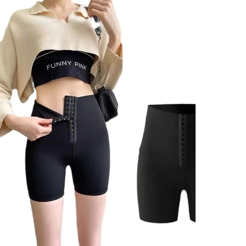 하이웨이스트 요가 팬츠 여성용 스킨 디자인 티쿼터 길이 부팅 팬츠 여름용 얇은 바지