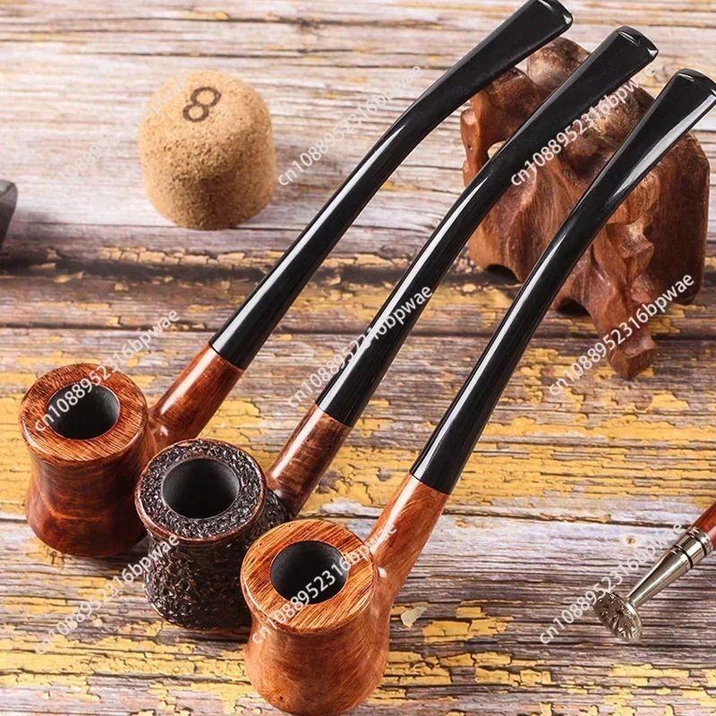 Smoking Pipe BriarWood Pipe Long Stem Briar Pipes Churchwarden 3MM Metal Filters Hot Sale Free Smoking Tools