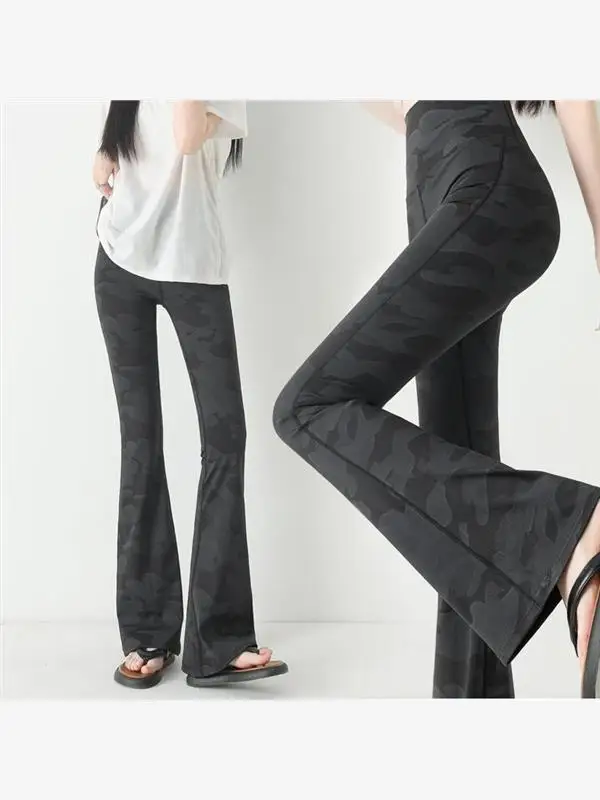 

High Waist Slim Fit Women's Camouflage arkskin Yoga Pants Thin Base Layer Trousers Abdomen Lifting Butt Enhancing Faionable