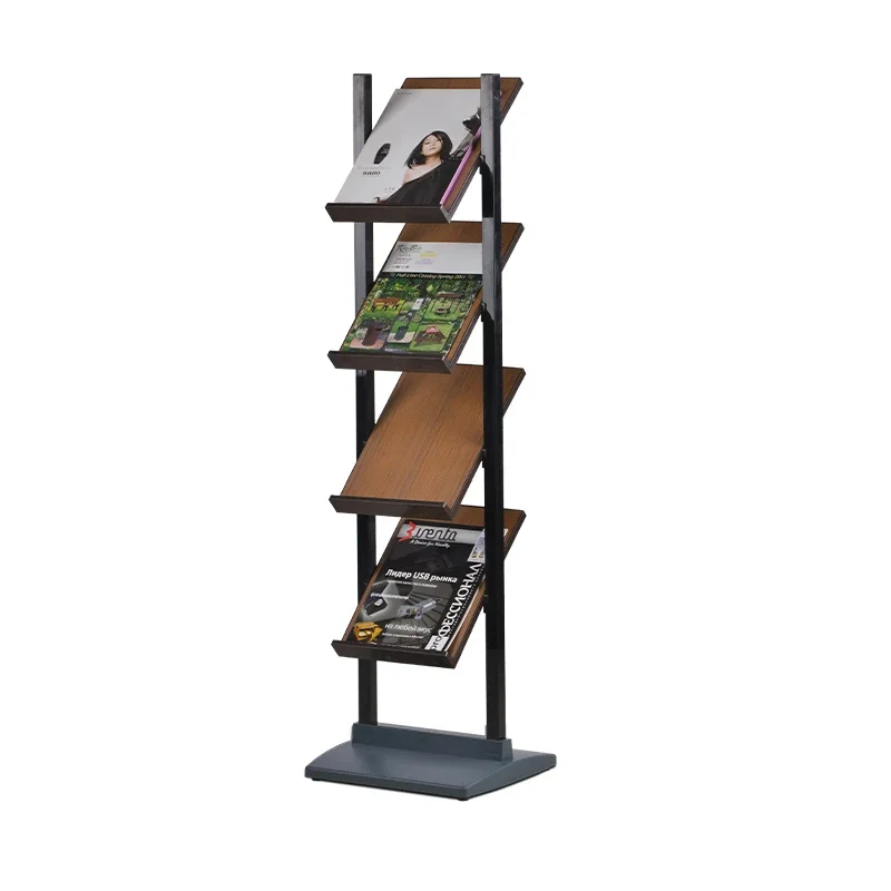 

Minimalist newspaper rack A4 magazine rack creative books newspaper brochure vertical landing multi-layer material