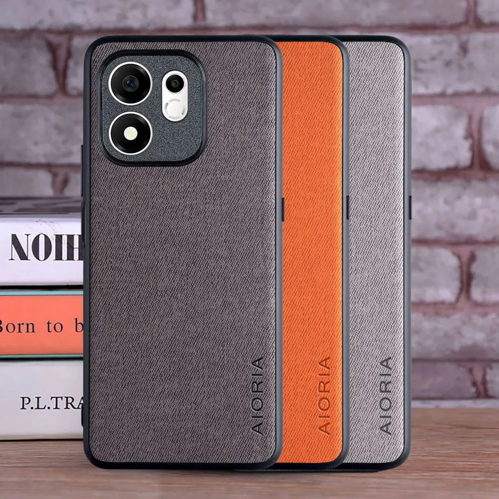 Case for Honor 600 Smart 5G Leather Fashion Soft TPU Master Hard Textile Leather Fashion Phone Cover for 600 Smart Case Funda